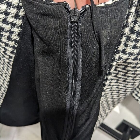 ZARA | Open Back Blazer Dress in Black/White Houndstooth - Picture 6 of 13